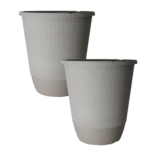 2pc round large grey - round, plastic
