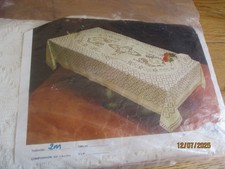 VINTAGE MACHINE LACE TABLECLOTH 59 x 80 INCHES UNUSED IN PACKET
