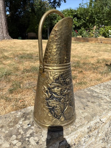 Tall embossed brass - brass, coal