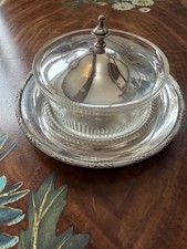 Vintage Cut Glass Silver Plate