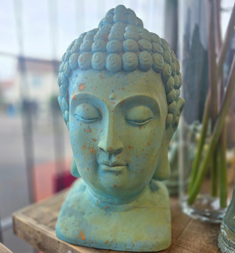 Buddha head teal - head,