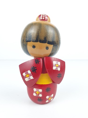 Vintage wooden kokeshi - wooden,