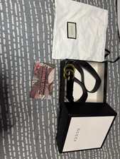 Gucci Women's Leather Belt Black/Gold