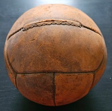 Vintage Leather Medicine Ball circa 1930's 3lbs (1.38kg)