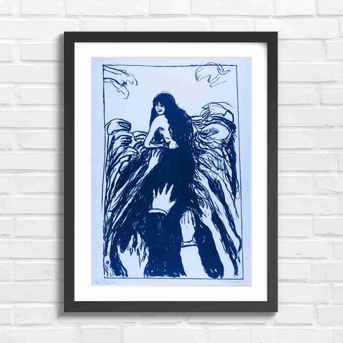 Art nouveau woman with long - art,