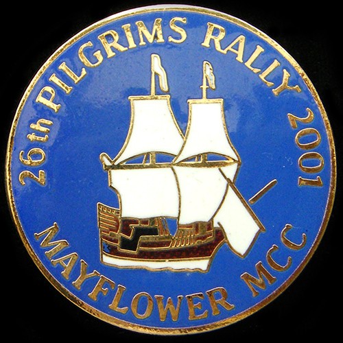 2001 pilgrims rally pin badge - rally,