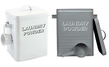 Laundry Powder Tin Jar Storage Caddy Metal Box Container Canister With Scoop