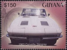 1963 CHEVROLET Chevy Corvette Stingray Classic Car Automobile Stamp 2003 Guyana