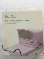 SILVER CROSS DOLLS PRAM RAIN COVER DAISY PINK TRIM  PVC BRAND NEW BOXED