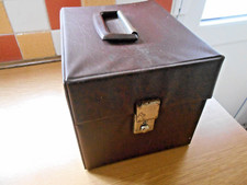 Vintage Brown Vinyl Case for 7" Vinyl Discs 26 x 21 x 20cm