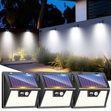 Outdoor Solar Security Lights 176 LED Garden Motion Sensor Waterproof - 3 Pack