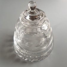 William Yeoward Crystal Honey Pot jam marmalade serving jar etched bees England