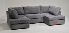 U Shape Jumbo Cord Corner Sofa Suite Set High back / 2 3 SEATER SWIVEL ARMCHAIR
