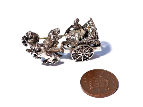 Antique silver brooch pin - silver,