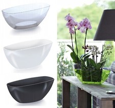 Plant Orchid Pot Plastic 3 Colours Oval Planter Transparent Clear 20 or 36cm cm