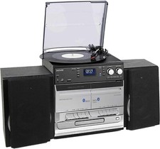DAB/DAB+ Record Player Turntable Cassette & CD player HiFi with USB Recording