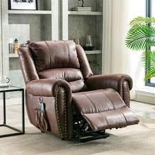 Electric Riser Recliner Message Chair PU Leather Armchair Reclining Single Sofa