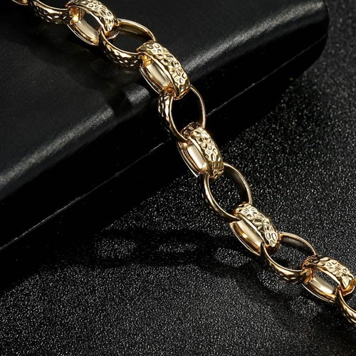 Unisex 9ct gold hammered oval - 9ct,