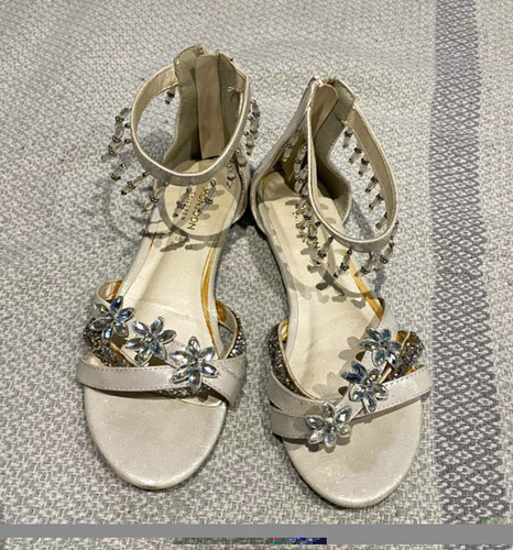 Cream silver monsoon sandals - silver,