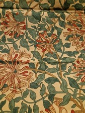 Sanderson Morris & Co cotton Furnishing Remnant HONEYSUCKLE 50cm l x 140cm wide