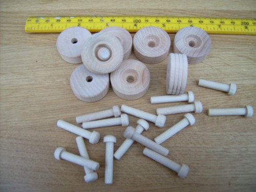 12x wooden toy - wooden, axles