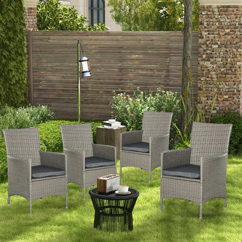 4piece outdoor rattan armchair - outdoor,