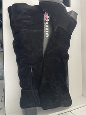 Dune Black Suede Over-The-Knee