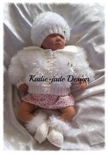 Baby Knitting Pattern #54 - To make a  Fur Coat Set for 0-3, 3-6m Baby 