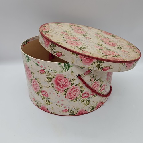 Vintage pink floral hatbox - floral,