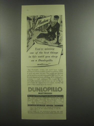 1953 dunlopillo mattresses - mattresses, ad