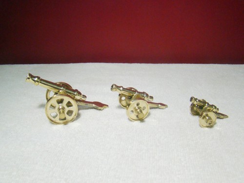 Antique brass cannon set - set, 3