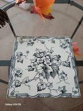 40 Year Old Replica Tiles X 6. (Victorian Range) 6" X 6" Black & White Flower