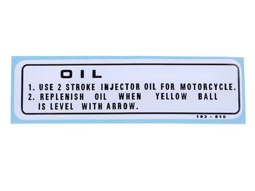 Sticker two stroke oil 22x75mm - two-stroke,