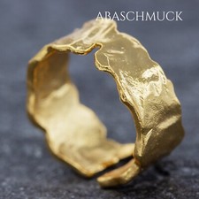 Silver Ring Silver 925 Ring Adjustable Open Band Ring Gold Plated R937 Modern 