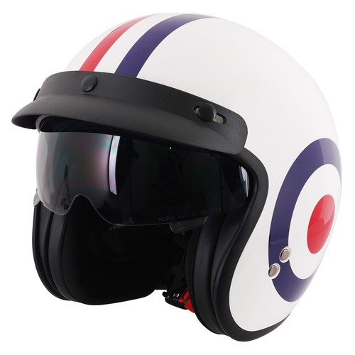 Open face scooter helmet - open, crash