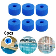 6pcs Reusable Washable Foam Hot Tub Filter Cartridge S1 Type For Intex Pure Spa