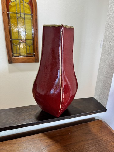 Large red cream drip glaze - large,