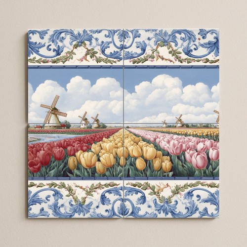 Dutch tulip ceramic tile - ceramic,