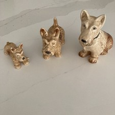Vintage Sylvac large scottie dog figurines 