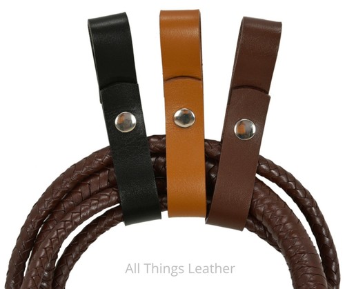 Leather bull whip holster snap - bull,