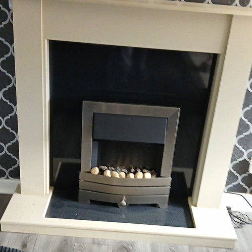 Modern fireplace suite cream - fireplace,