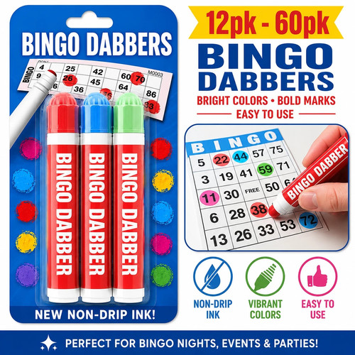 60pk bingo dabbers pens - dabbers,