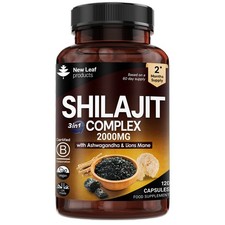 Shillajit Complex + Ashwagandha & Lions Mane - 120 High Strength 2000mg Capsules