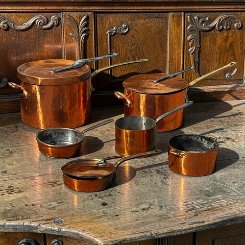 Antique copper pots and pans - pots,