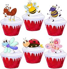 Bugs Insects Stand Up Cup Cake Toppers Edible Birthday Party Decorations