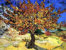 Art Van Gogh Mulberry Tree Mural Ceramic Backsplash Bath Tile #1384