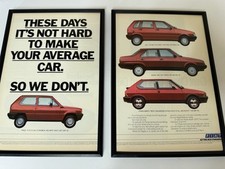 FRAMED Original 1985 Fiat Panda Uno Strada 130 TC Magazine Advert Poster Retro
