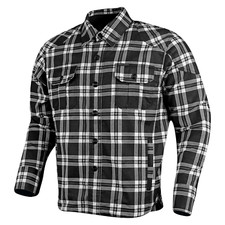Mens Motorcycle Motorbike Shirt Lumberjack Jacket Made with Kevlar CE Armour 2XL
