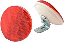 VINTAGE BIKE REAR REFLECTOR WITH BRACKET LARGE 3" (75mm ) ROUND NEW OLD STOCK