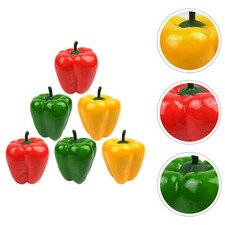  6 Pcs Fake Peppers Artificial Food Props Simulation Chili Decorations